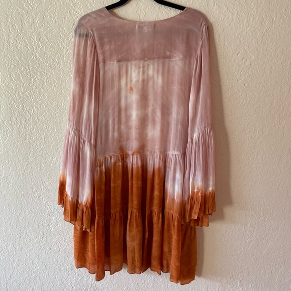 Young Fabulous & Broke Rosa Mini Dress🍂Size S Pink Orange Western Boho Bohemian - Picture 4 of 7